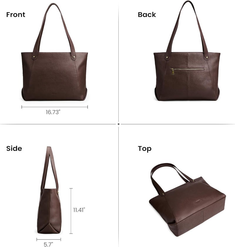 befen Genuine Leather Tote Bag for Women Work, Women's Leather Shoulder Bags Purses Satchel Handbags with Laptop Compartment - Image 4